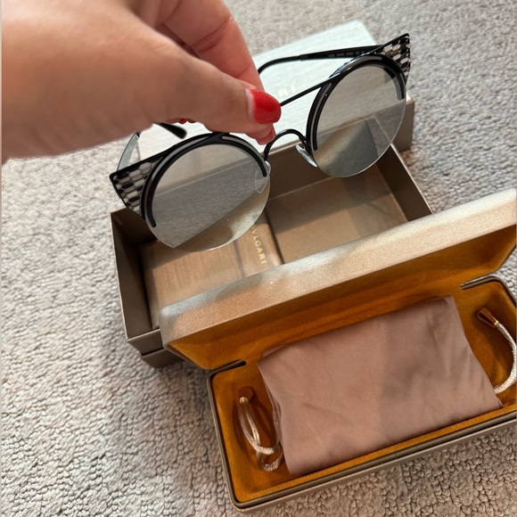 Bulgari BV6088 239/6G black Cat eye Sunglasses - Picture 2 of 11